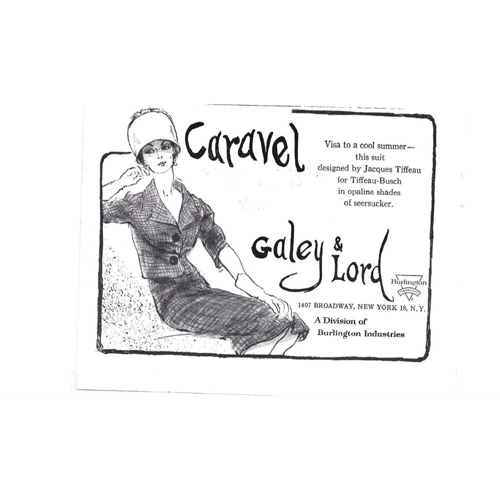 Caravel Galey Lord Jacques Tiffeau Advertisement 1960s Vintage Print Ad